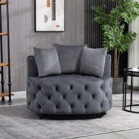 Furniture,Accent Chair / Classical Barrel Chair for living room / Modern Leisure Sofa Chair (Color: Gray)