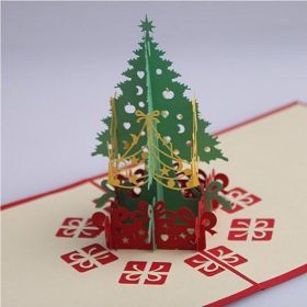 3D Christmas Tree Greeting Cards Memories Treasured Forever (Select Pack: Single Card)