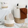 Set of 4 Wicker Laundry Hampers, Woven Laundry Basket Set, White