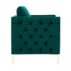 Modern Velvet Armchair Tufted Button Accent Chair Club Chair with Steel Legs for Living Room Bedroom