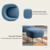 Modern Comfy Leisure Accent Chair; Teddy Short Plush Particle Velvet Armchair with Ottoman for Living Room