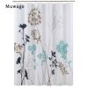 Muwago Silhouette Dandelion Floral Plants Printed Shower Curtain Bathing Cover Polyester Waterproof Blue Leaves Bathroom Curtain