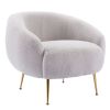 Modern Comfy Leisure Accent Chair; Teddy Short Plush Particle Velvet Armchair with Ottoman for Living Room