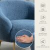 Modern Comfy Leisure Accent Chair; Teddy Short Plush Particle Velvet Armchair with Ottoman for Living Room