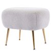 Modern Comfy Leisure Accent Chair; Teddy Short Plush Particle Velvet Armchair with Ottoman for Living Room