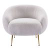 Modern Comfy Leisure Accent Chair; Teddy Short Plush Particle Velvet Armchair with Ottoman for Living Room