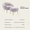 Modern Comfy Leisure Accent Chair; Teddy Short Plush Particle Velvet Armchair with Ottoman for Living Room