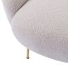 Modern Comfy Leisure Accent Chair; Teddy Short Plush Particle Velvet Armchair with Ottoman for Living Room