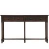 Console Table Sofa Table Easy Assembly with Two Storage Drawers and Bottom Shelf for Living Room, Entryway