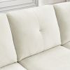 80' Convertible Sectional Sofa Couch;  3 Seats L-shape Sofa with Removable Cushions and Pocket;  Rubber Wood Legs