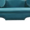 54' Width Modern Velvet Upholstered Loveseat Sofa Accent Bedside Entryway Bench Small Sofa 2 Seater Couch Settee for Living Room Bedroom Nail Head Tri