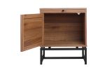 Natural Rattan door nightstand, storage End Table, Accent Bedside Table for Bedroom, Living Room