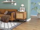 Natural Rattan door nightstand, storage End Table, Accent Bedside Table for Bedroom, Living Room