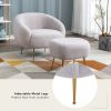 Modern Comfy Leisure Accent Chair; Teddy Short Plush Particle Velvet Armchair with Ottoman for Living Room