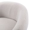 Modern Comfy Leisure Accent Chair; Teddy Short Plush Particle Velvet Armchair with Ottoman for Living Room