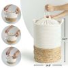 Set of 4 Wicker Laundry Hampers, Woven Laundry Basket Set, White