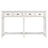 Console Table Sofa Table Easy Assembly with Two Storage Drawers and Bottom Shelf for Living Room, Entryway