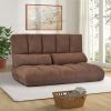 Double Chaise Lounge Sofa Floor Couch and Sofa with Two Pillows