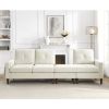 80' Convertible Sectional Sofa Couch;  3 Seats L-shape Sofa with Removable Cushions and Pocket;  Rubber Wood Legs