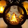 Vintage LED Halloween Candle Lantern Halloween Lantern,Mini Lantern Decorative Lights Vintage Hanging LED Small Candle Lanterns Gifts For Indoor,Outdo