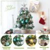 1.5FT Small Christmas Tree with 10FT Lights Table Top Mini Christmas Tree Artificial Flocked Xmas Decorations for Living Room Bedroom Office Shop