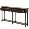 Console Table Sofa Table Easy Assembly with Two Storage Drawers and Bottom Shelf for Living Room, Entryway