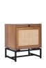 Natural Rattan door nightstand, storage End Table, Accent Bedside Table for Bedroom, Living Room