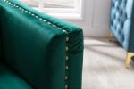 Modern Velvet Armchair Tufted Button Accent Chair Club Chair with Steel Legs for Living Room Bedroom