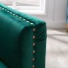 Modern Velvet Armchair Tufted Button Accent Chair Club Chair with Steel Legs for Living Room Bedroom