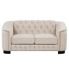 64" Velvet Upholstered Loveseat Sofa; Modern Loveseat Sofa with Thick Removable Seat Cushion; 2-Person Loveseat Sofa Couch for Living Room; Bedroom; o