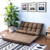 Double Chaise Lounge Sofa Floor Couch and Sofa with Two Pillows