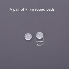 Silicone Ear Pad Female Spring Ear Coil Painless Spiral (Option: 7mm transparent round pad-A pair)