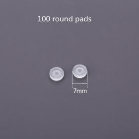 Silicone Ear Pad Female Spring Ear Coil Painless Spiral (Option: 7mm transparent round pad-100round pads)