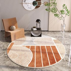 Simple Round Home Living Room Carpet Coffee Table Sofa Study Cloakroom Full Carpet (Option: Orange MORNING DEW-Diameter 180cm)